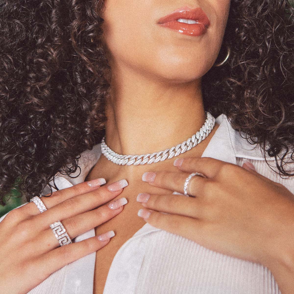 10mm Iced Miami Cuban Link Choker Chain - Image 2