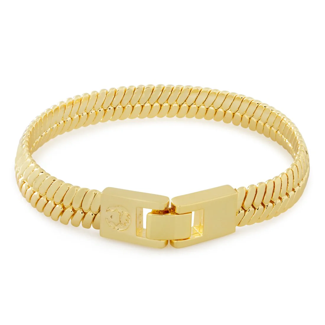 Solid Gold 10mm Thick Herringbone Bracelet - Image 2