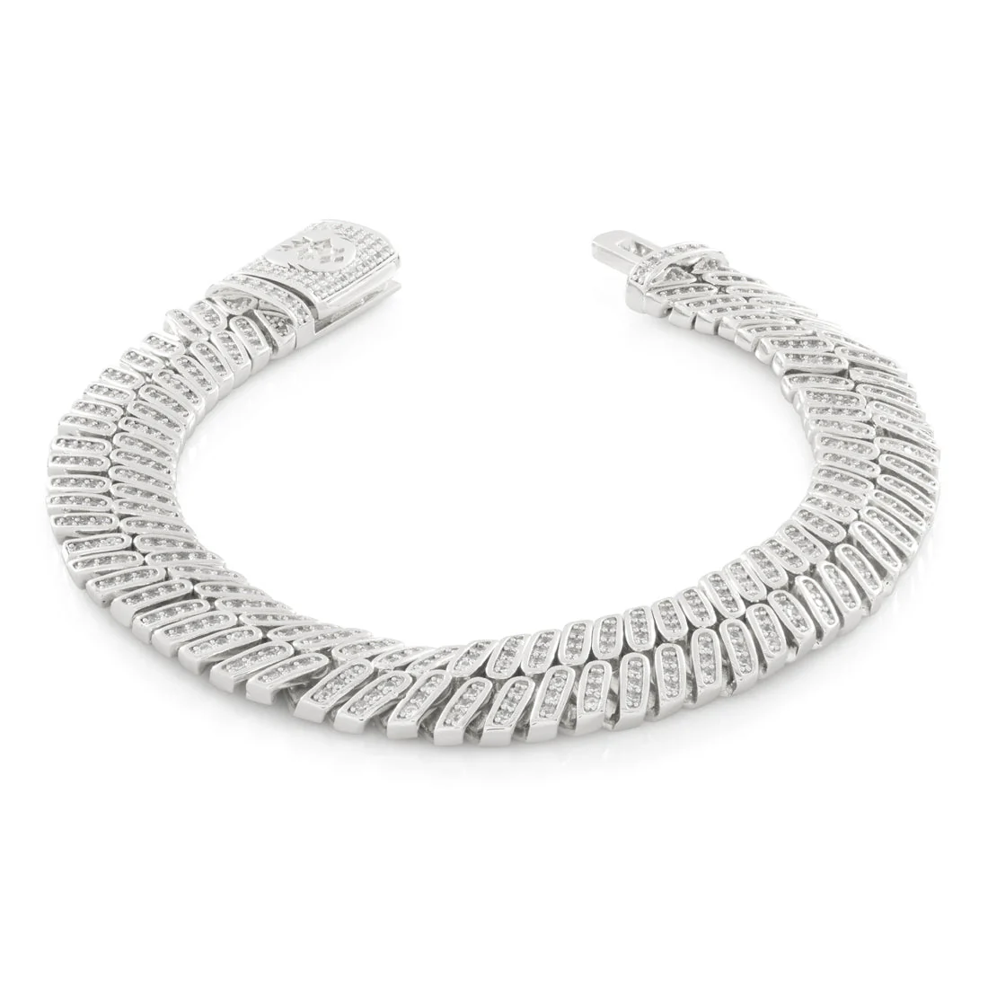 12mm Iced Herringbone Bracelet - Image 3