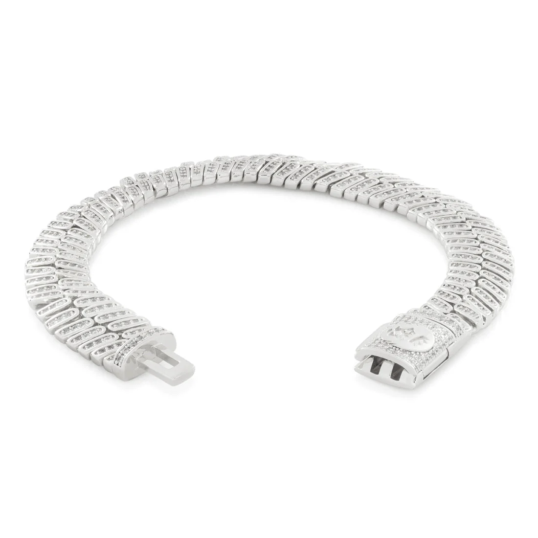 12mm Iced Herringbone Bracelet - Image 4