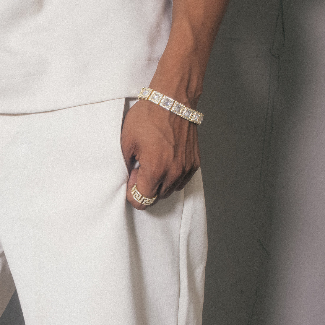 12mm Pyramid Studded Tennis Bracelet - Image 3