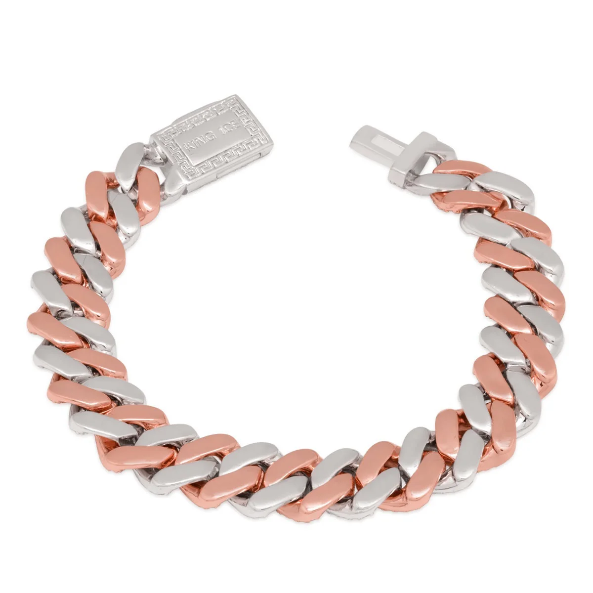 12mm Rose Gold Iced Diamond-Cut Miami Cuban Link Bracelet - Image 3