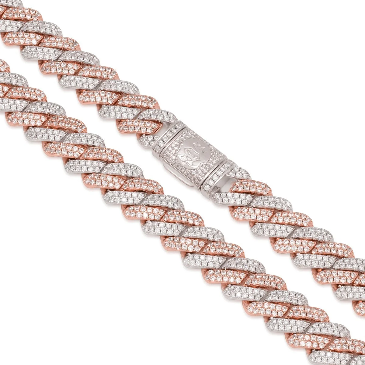 12mm Rose Gold Iced Diamond-Cut Miami Cuban Link Chain - Image 4