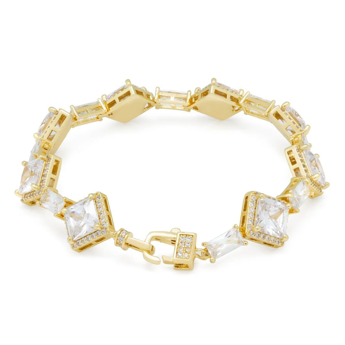 14mm Clustered Princess-Cut Tennis Bracelet - Image 2