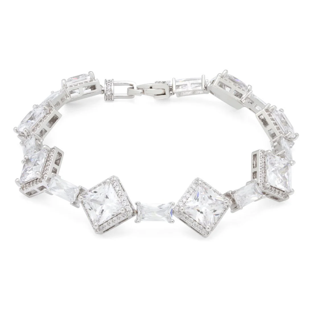 14mm Clustered Princess-Cut Tennis Bracelet - Image 3