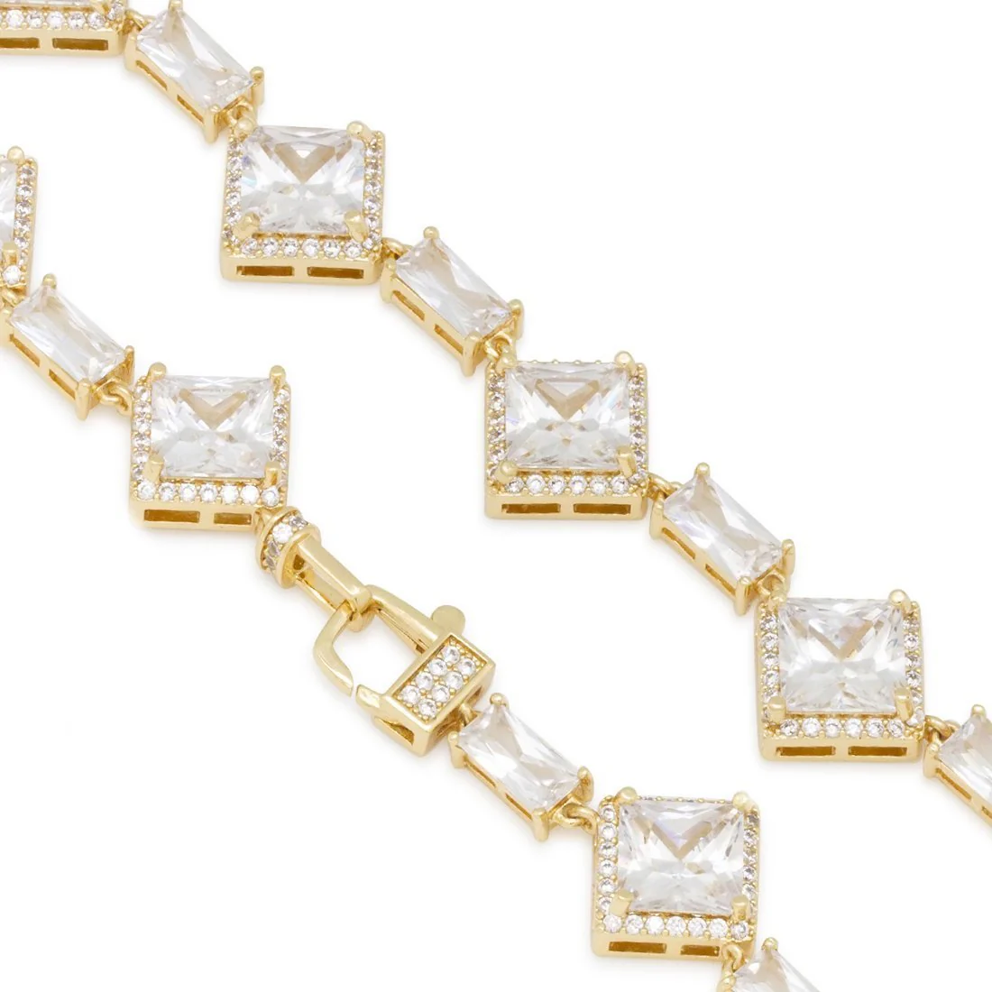 14mm Clustered Princess-Cut Tennis Chain - Image 3