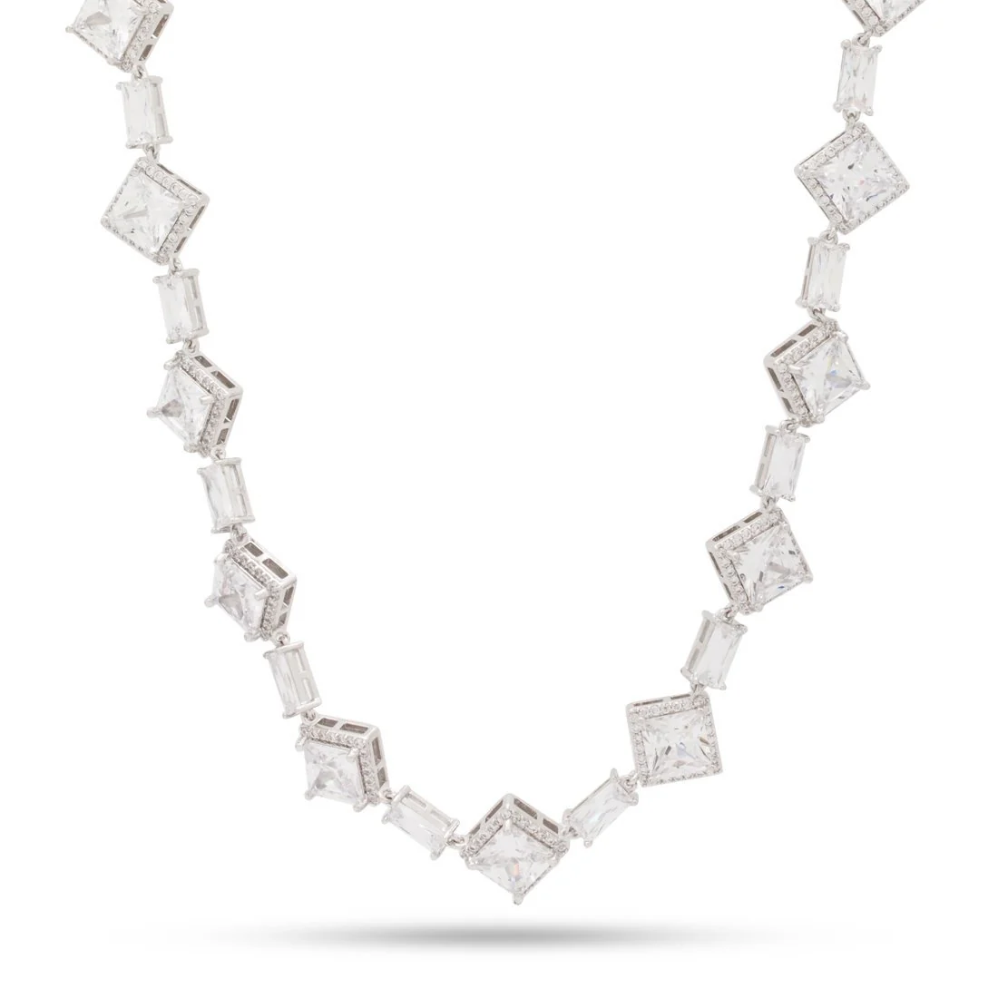 14mm Clustered Princess-Cut Tennis Chain - Image 5