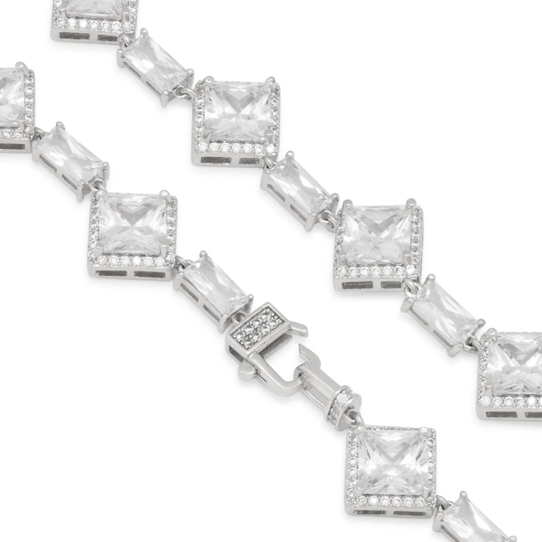 14mm Clustered Princess-Cut Tennis Chain - Image 7