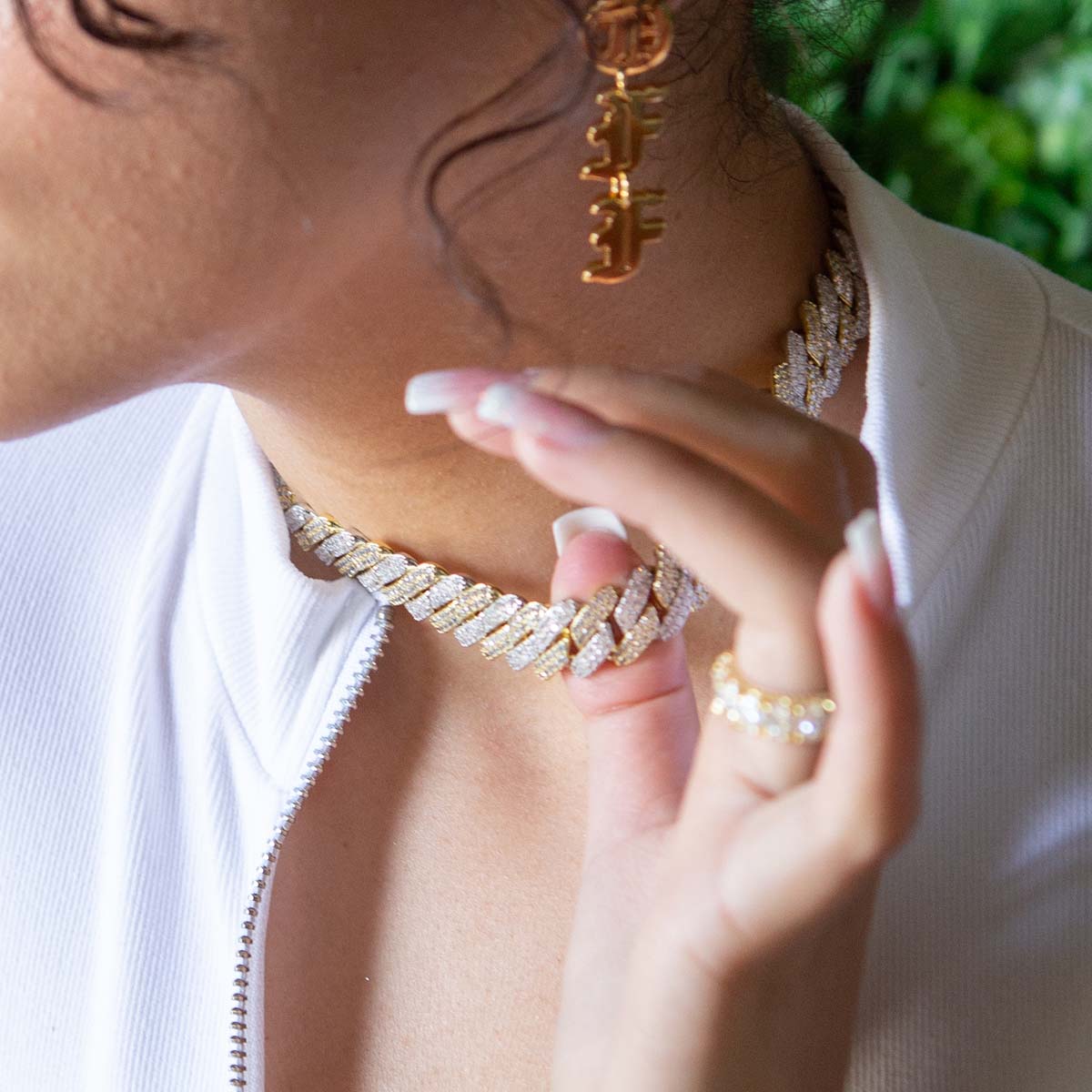 15mm Iced Diamond-Cut Miami Cuban Link Choker Chain - Image 2