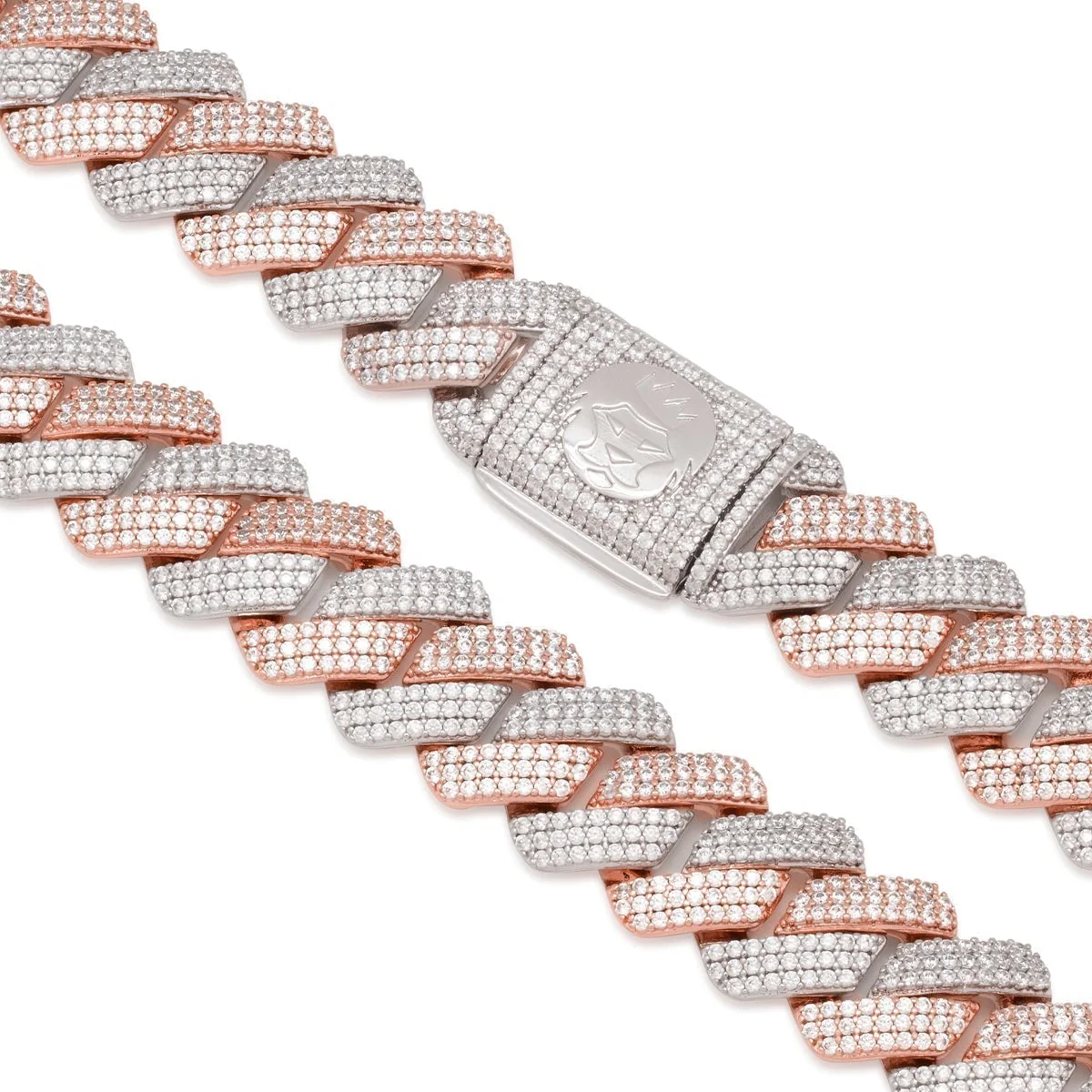 18mm Rose Gold Iced Diamond-Cut Miami Cuban Link Chain - Image 3