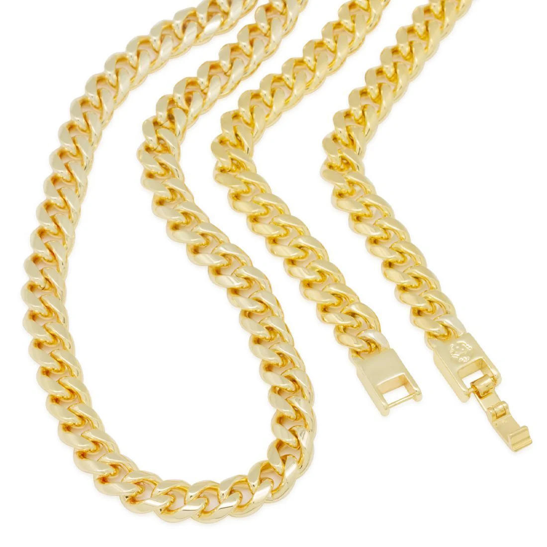 8mm Miami Cuban Link Chain Choker Set - Image 3