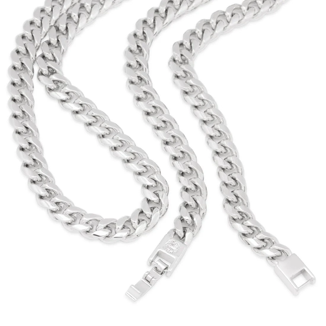 8mm Miami Cuban Link Chain Choker Set - Image 7