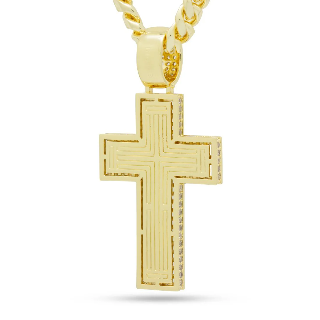 Baguette Cut Cross Necklace - Image 2