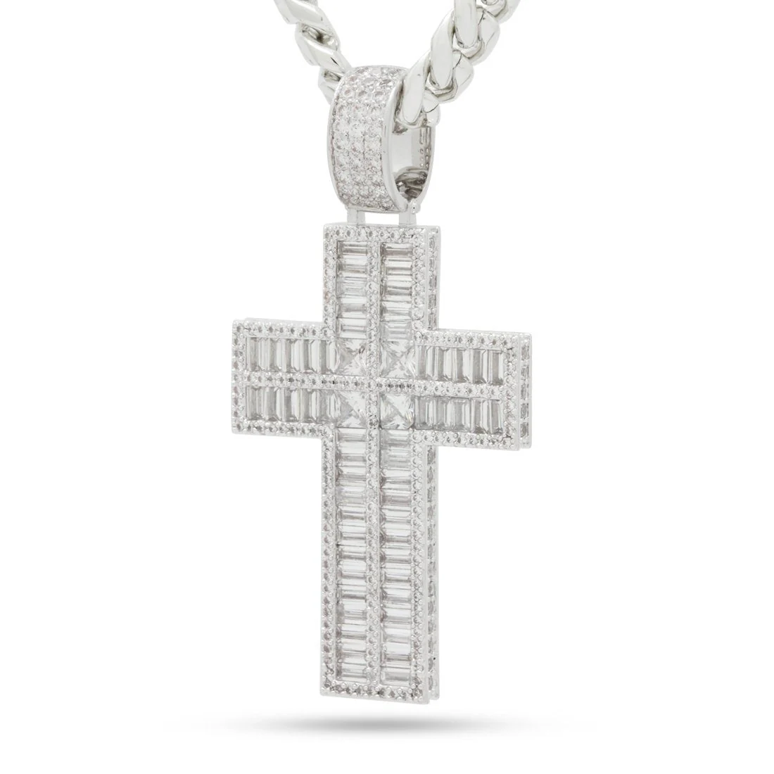 Baguette Cut Cross Necklace - Image 7