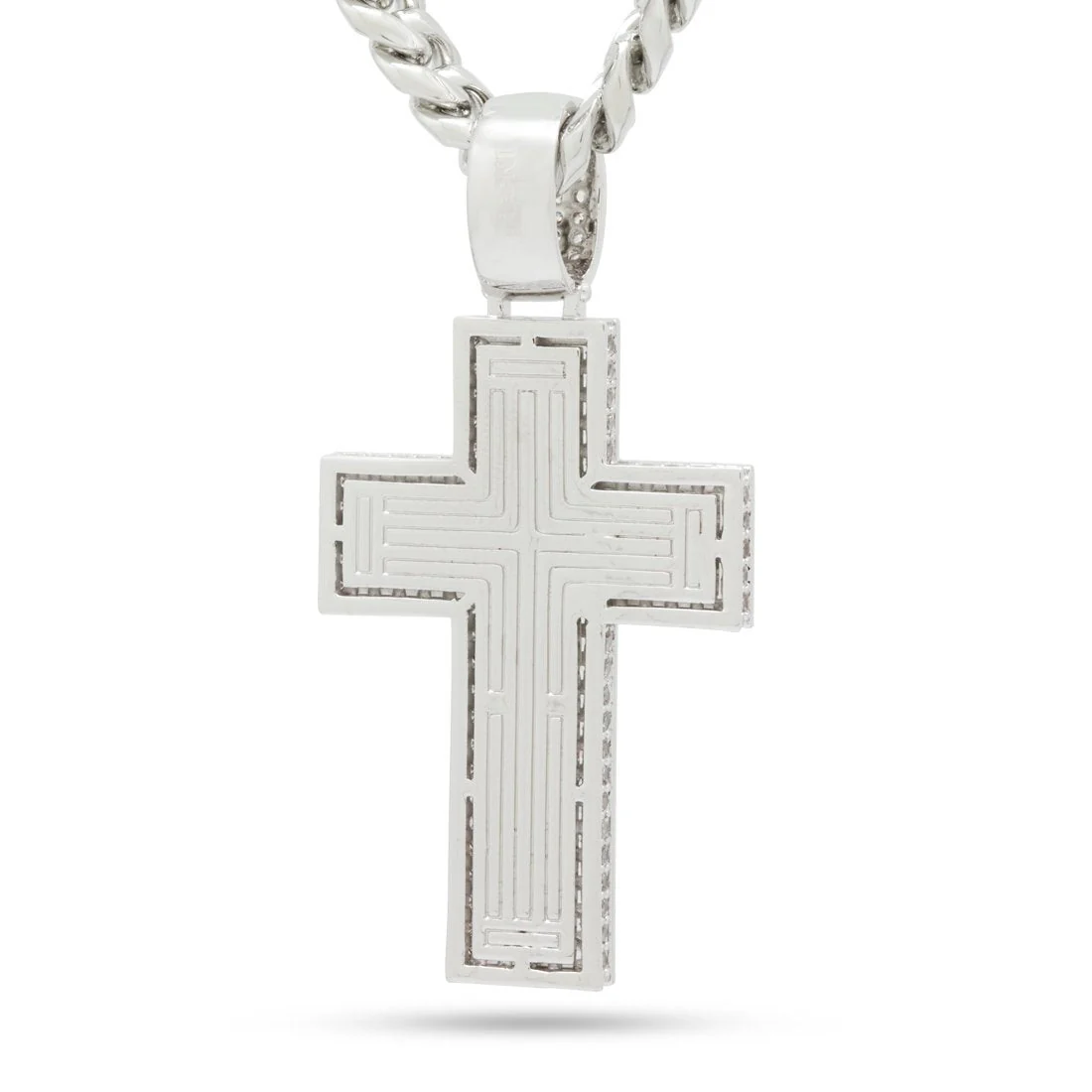 Baguette Cut Cross Necklace - Image 8