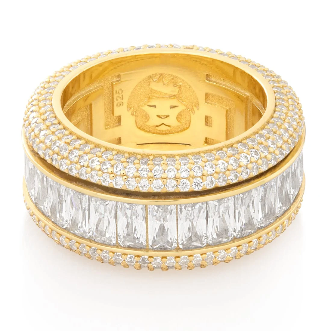 Baguette-Cut Icy Spinner Ring - Image 2