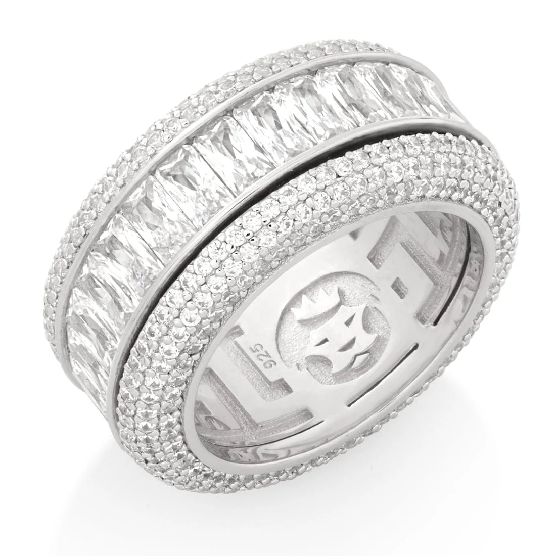 Baguette-Cut Icy Spinner Ring - Image 3