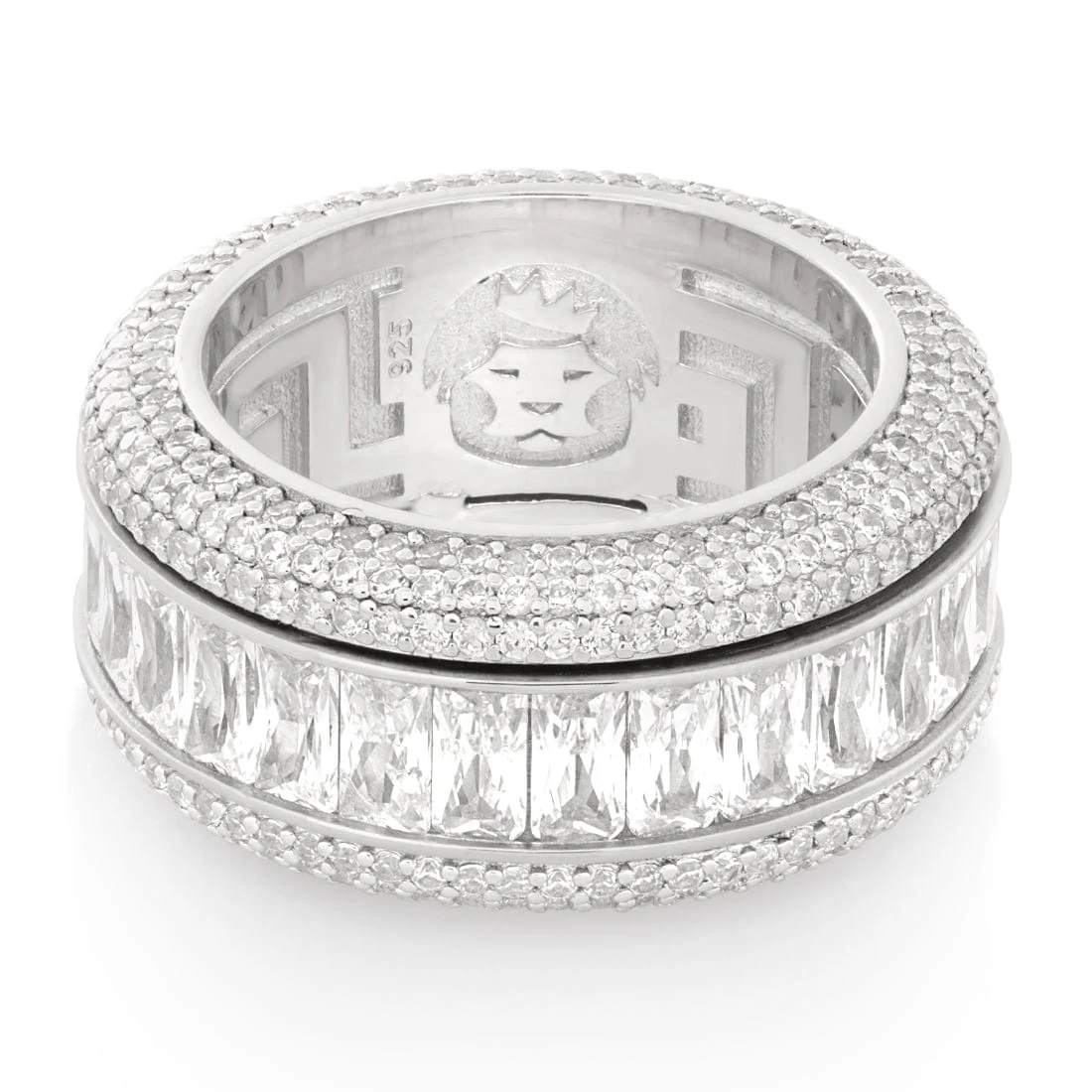 Baguette-Cut Icy Spinner Ring - Image 4