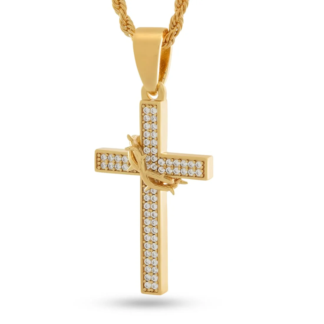 Crown of Thorns Wrapped Cross Necklace