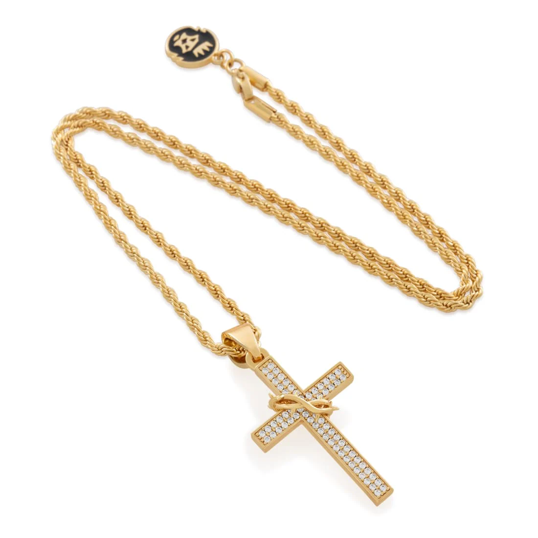 Crown of Thorns Wrapped Cross Necklace - Image 3