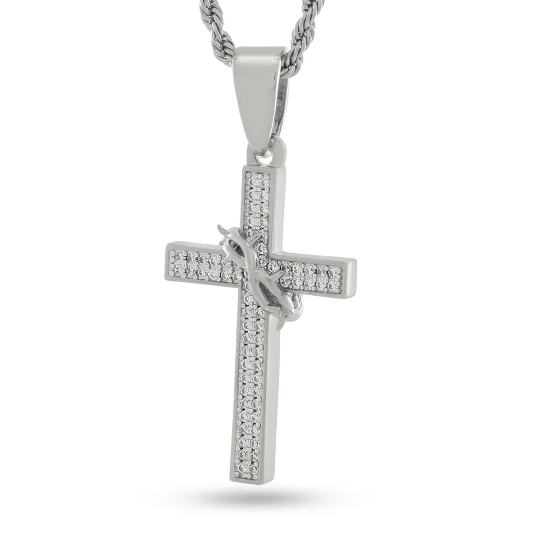 Crown of Thorns Wrapped Cross Necklace - Image 5