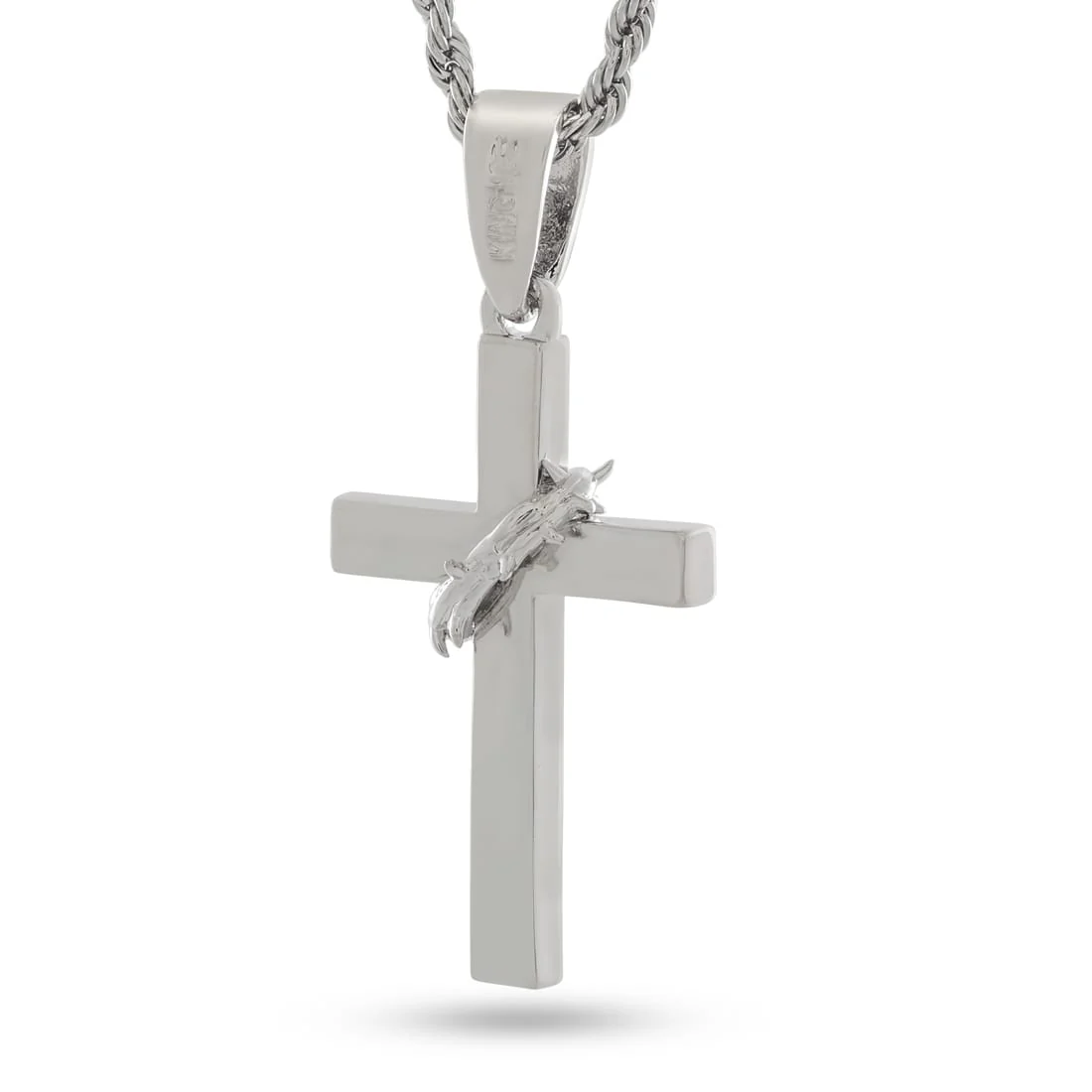 Crown of Thorns Wrapped Cross Necklace - Image 6