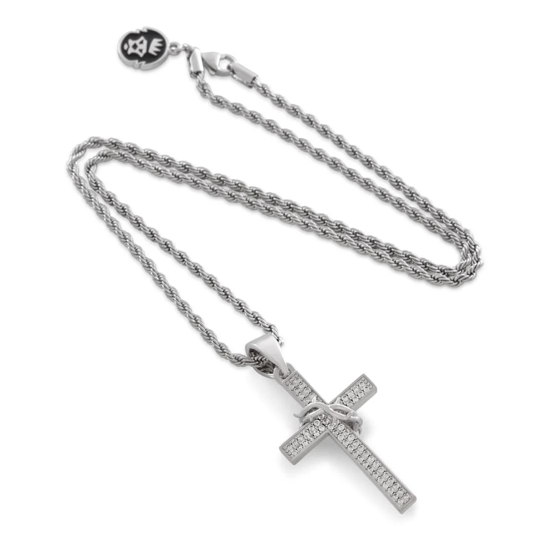 Crown of Thorns Wrapped Cross Necklace - Image 7
