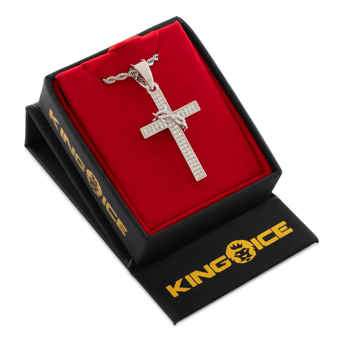 Crown of Thorns Wrapped Cross Necklace - Image 8