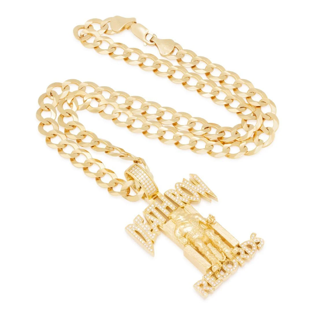Death Row Records x King Ice - Solid Gold Iced Logo Necklace - Image 10