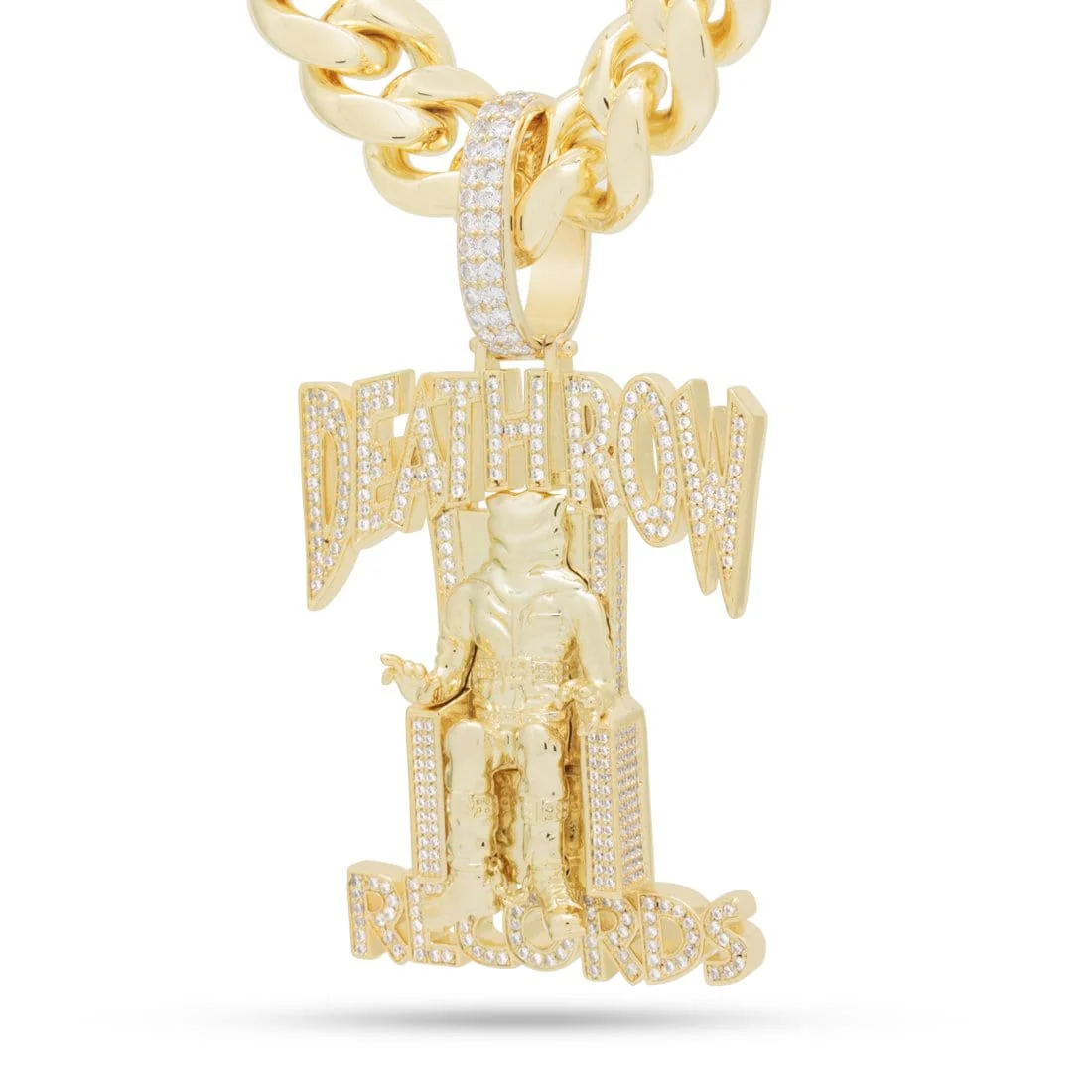 Death Row Records x King Ice - Solid Gold Iced Logo Necklace - Image 13