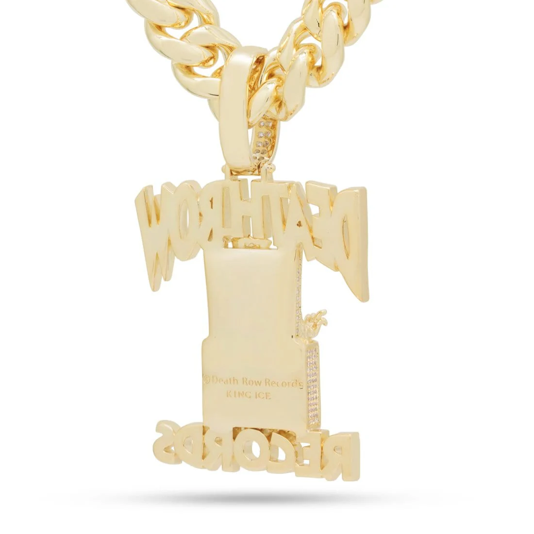 Death Row Records x King Ice - Solid Gold Iced Logo Necklace - Image 15