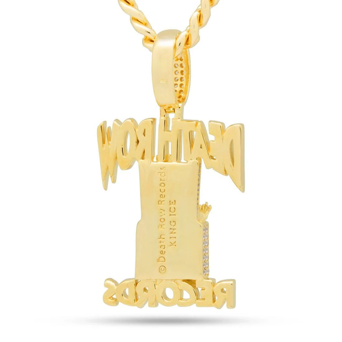 Death Row Records x King Ice - Solid Gold Iced Logo Necklace - Image 2