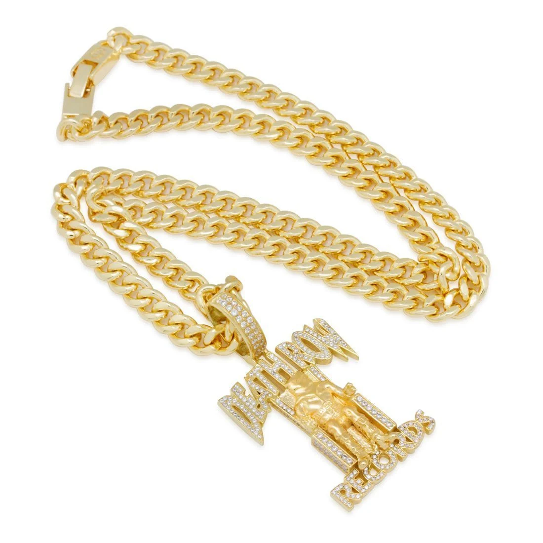 Death Row Records x King Ice - Solid Gold Iced Logo Necklace - Image 6