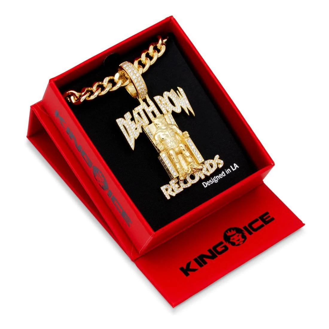 Death Row Records x King Ice - Solid Gold Iced Logo Necklace - Image 7
