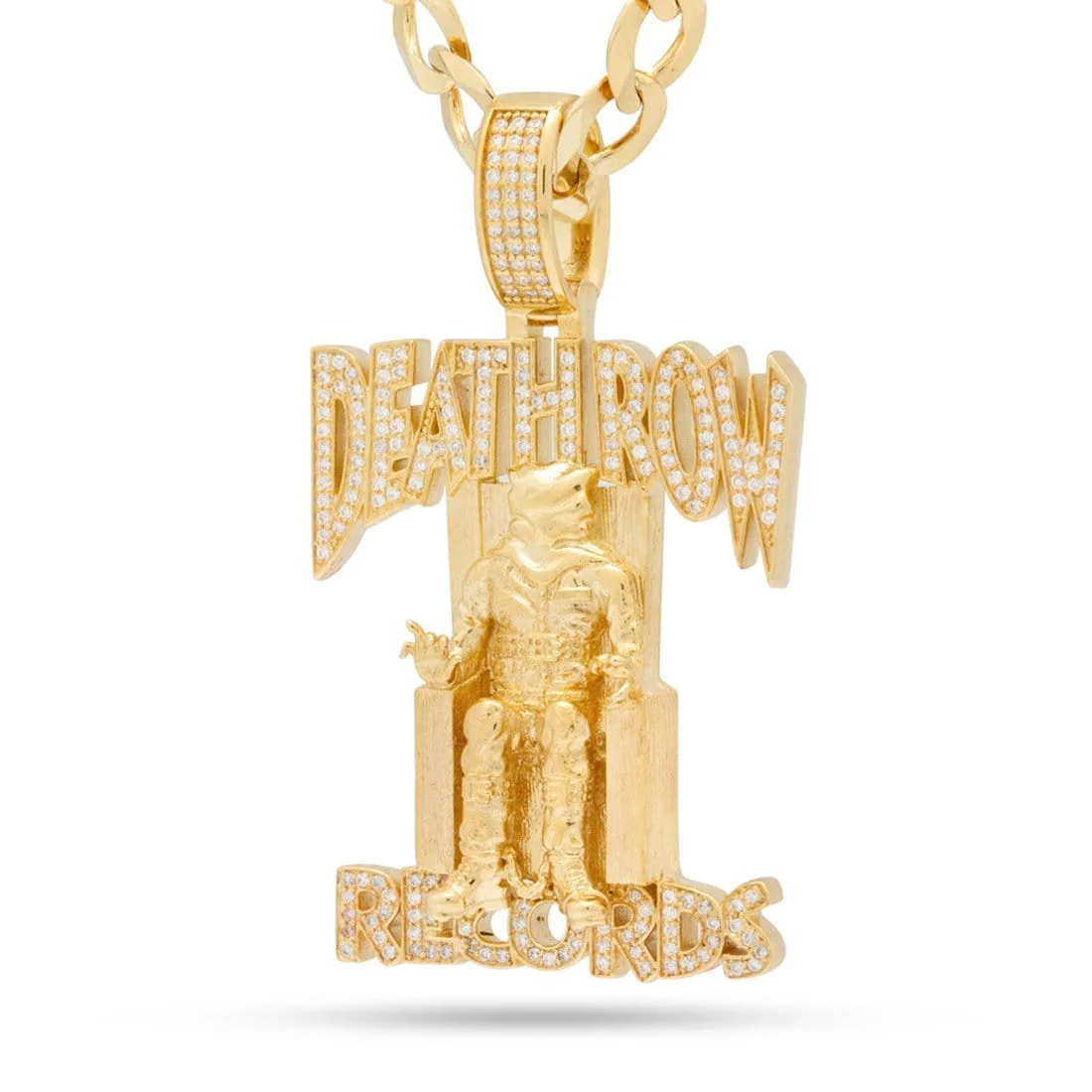Death Row Records x King Ice - Solid Gold Iced Logo Necklace - Image 8