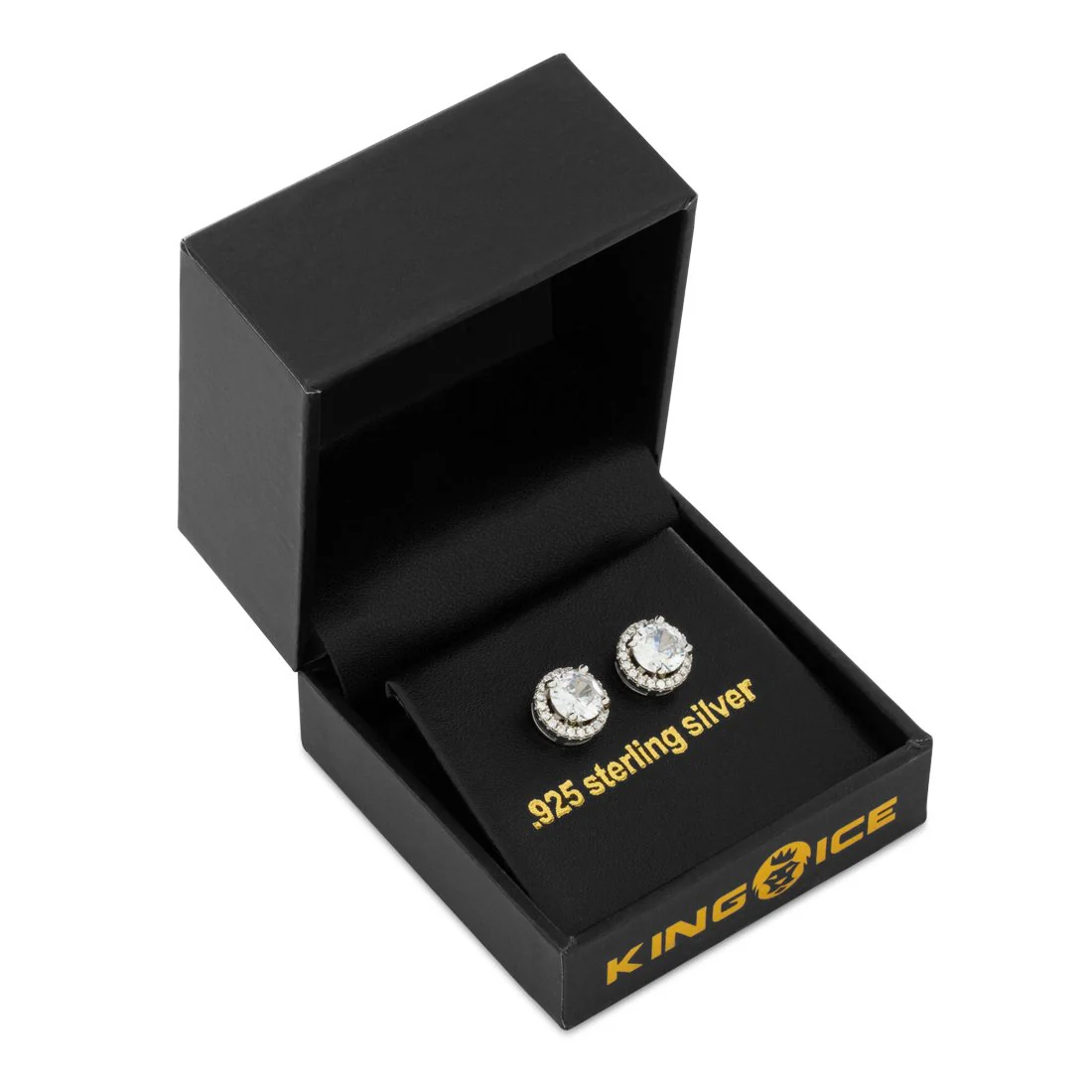 Halo Brilliant-Cut Stud Earrings - Image 4