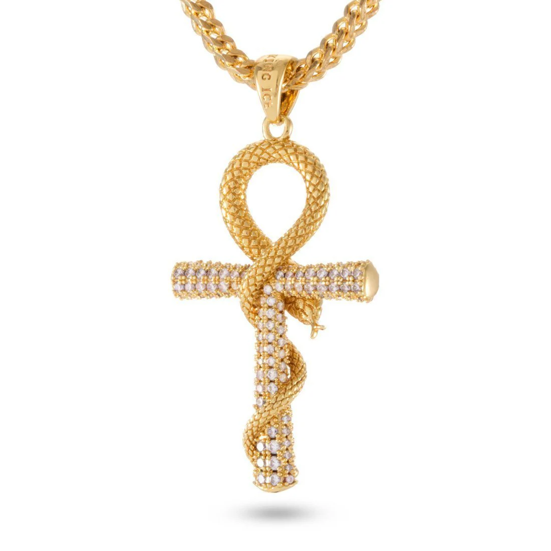 Iced-Out Apep and Ankh Key Necklace - Image 2