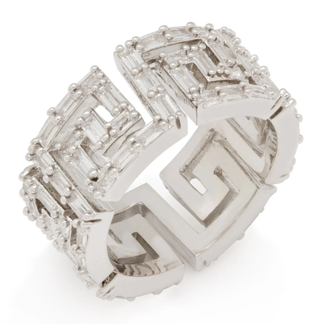 Iced Greek Key Ring - Image 6