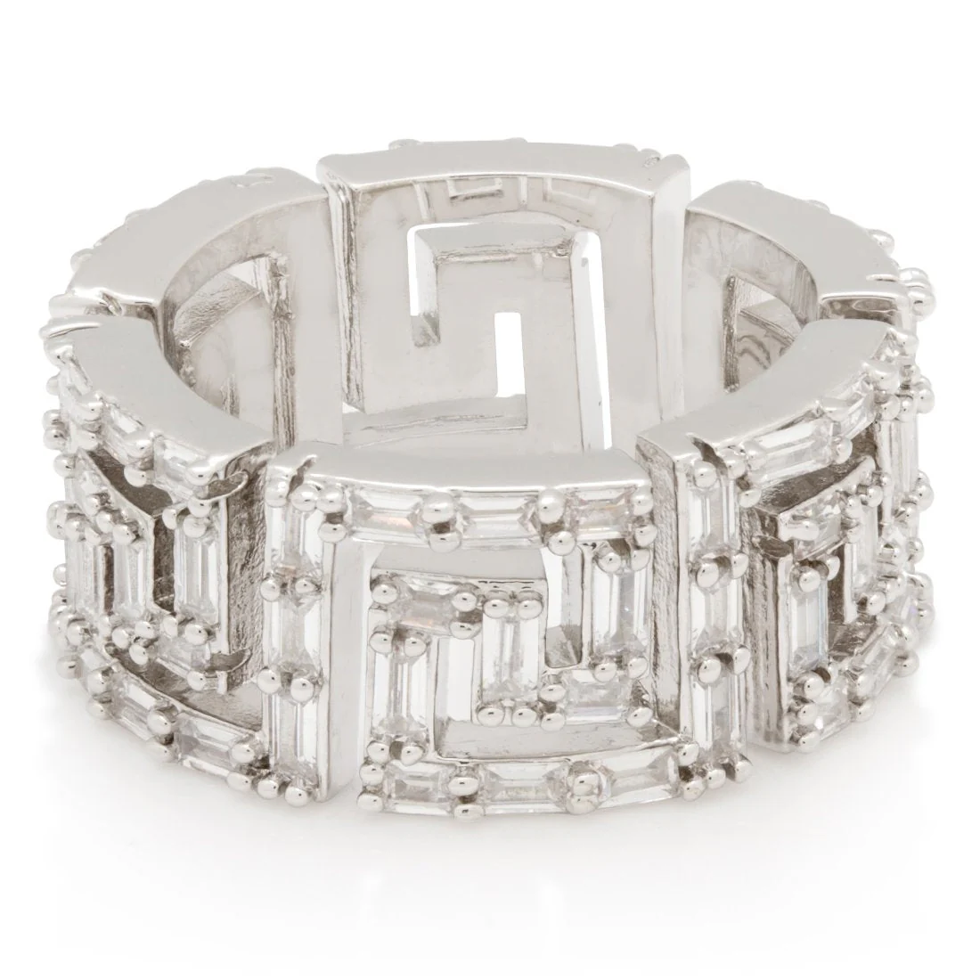 Iced Greek Key Ring - Image 7
