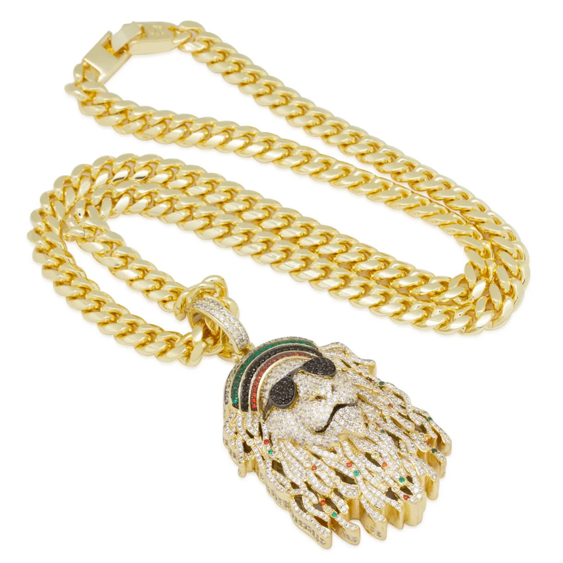 Icy Rasta Lion Necklace - Image 3