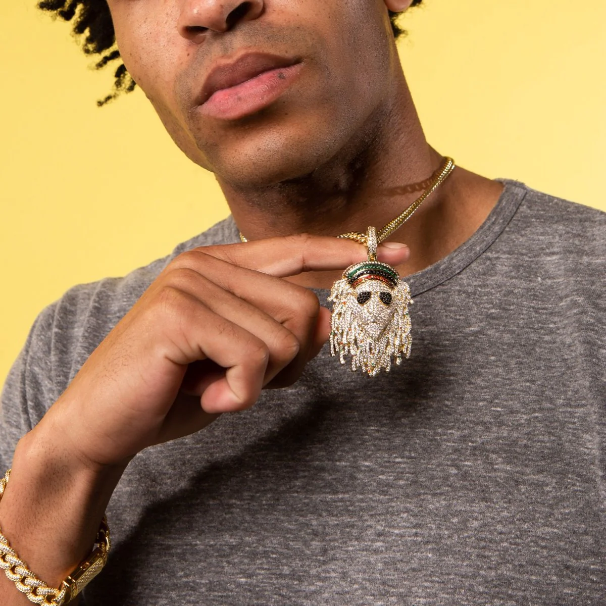 Icy Rasta Lion Necklace - Image 4