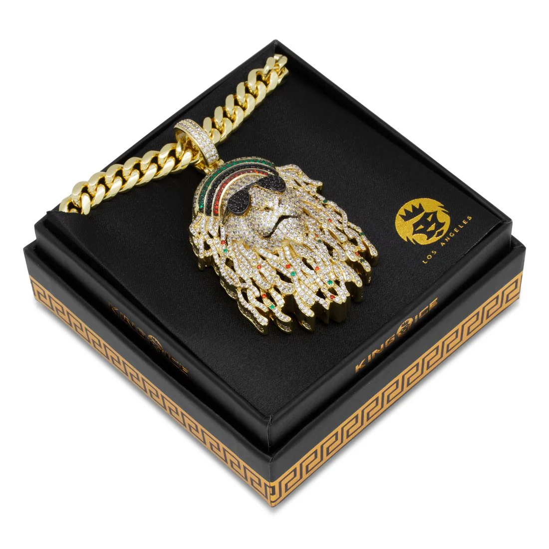 Icy Rasta Lion Necklace - Image 5