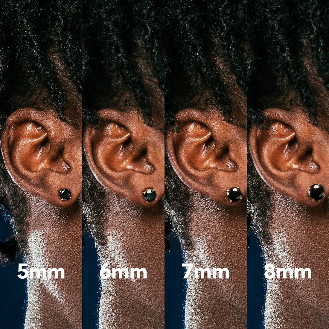 Onyx Brilliant-Cut Stud Earrings - Image 4