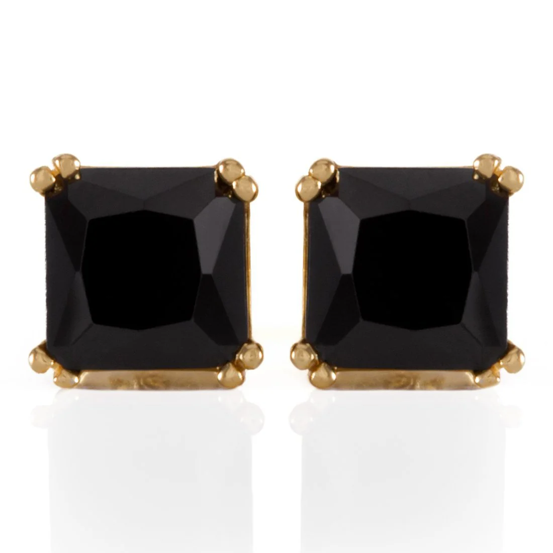 Onyx Princess-Cut Stud Earrings - Image 3