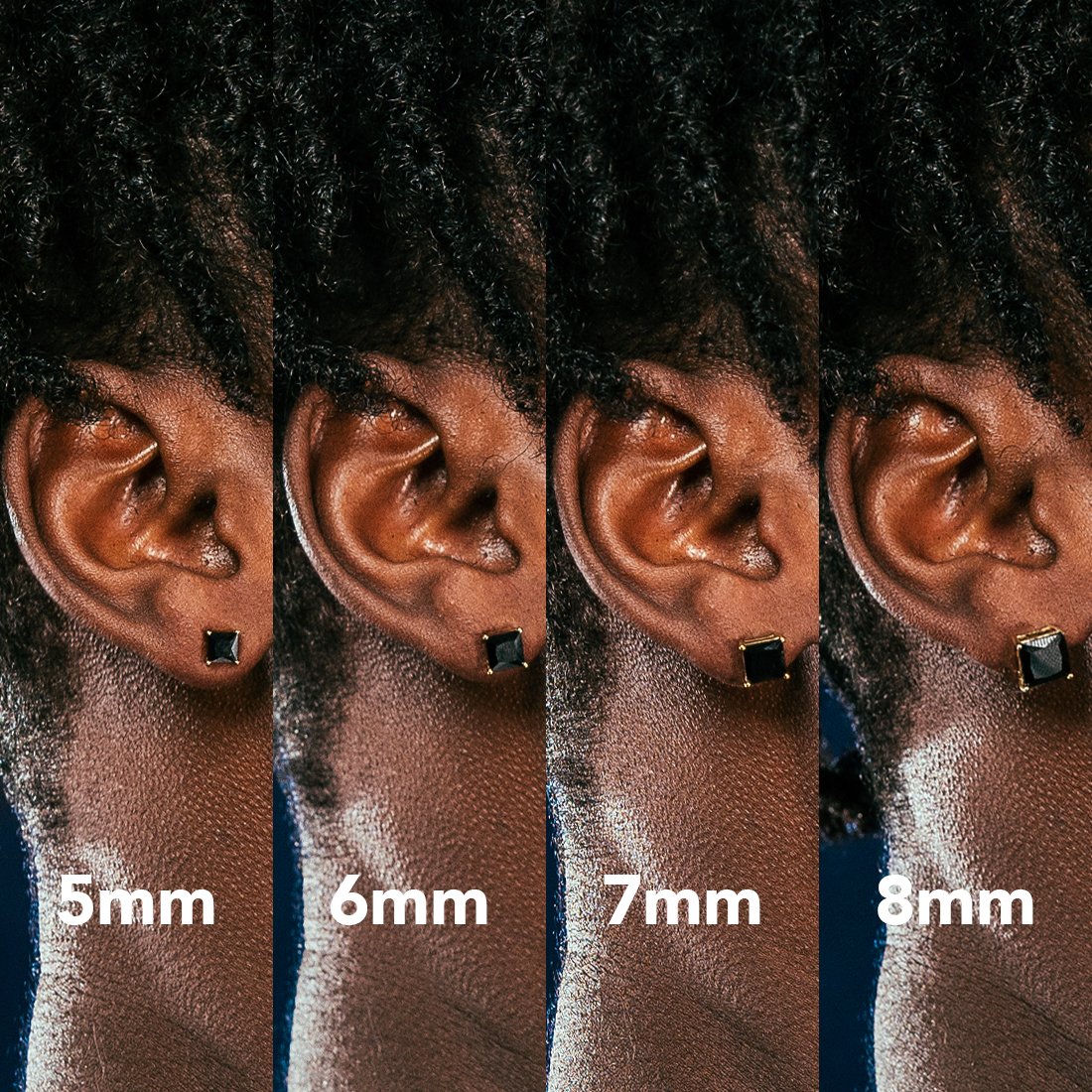 Onyx Princess-Cut Stud Earrings - Image 5