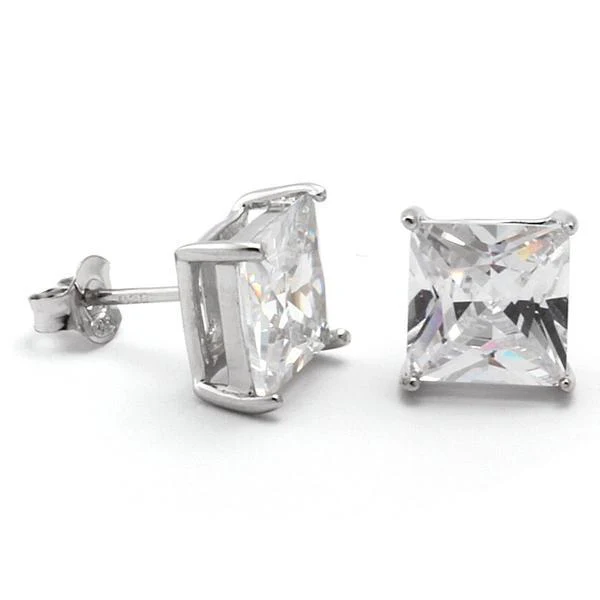 Princess-Cut Stud Earrings - Image 2