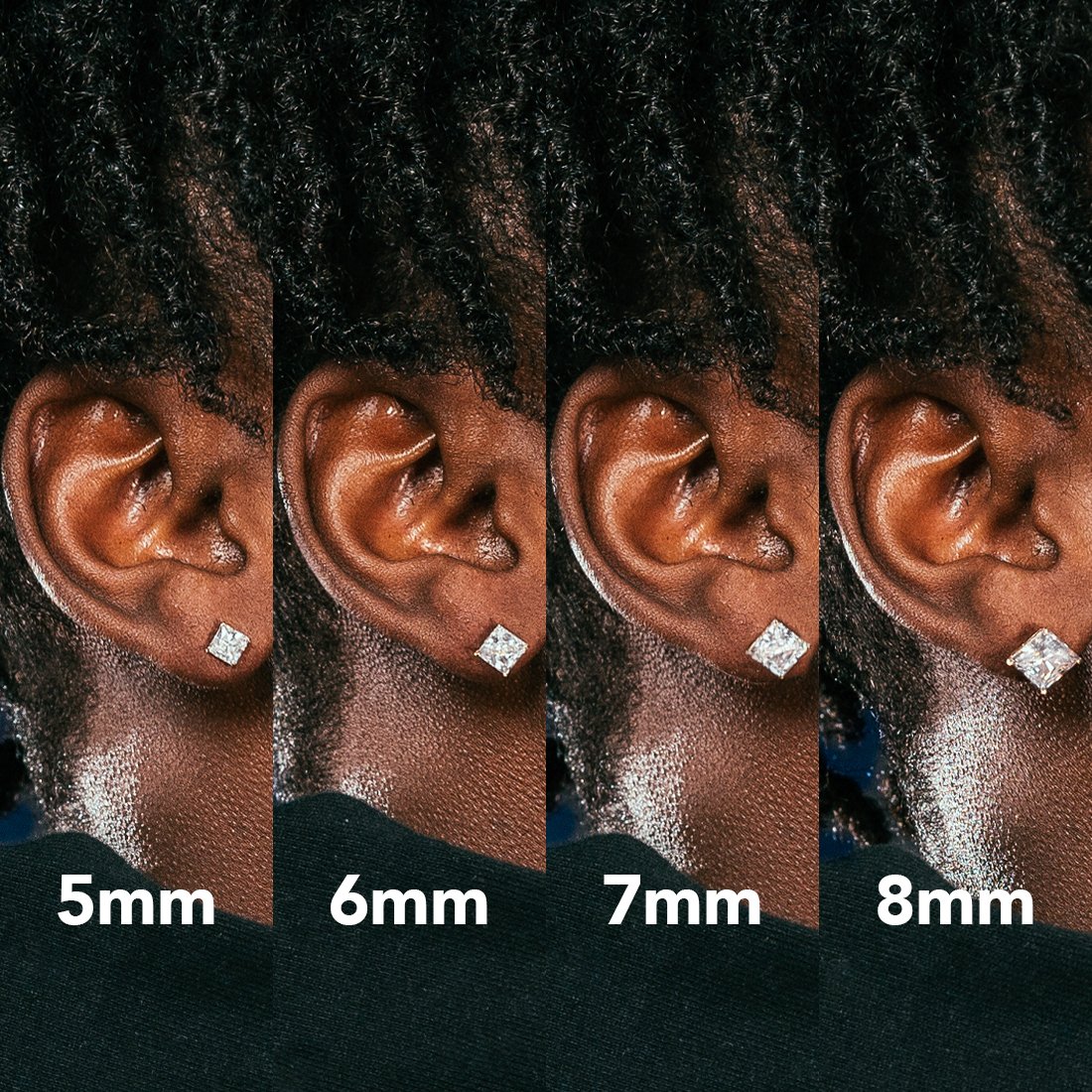 Princess-Cut Stud Earrings - Image 4