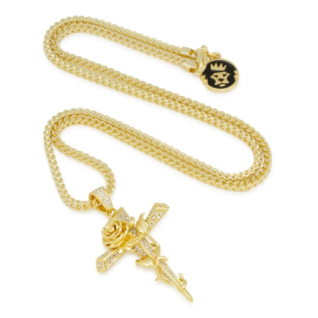 Rose Thorned Cross Necklace - Image 3