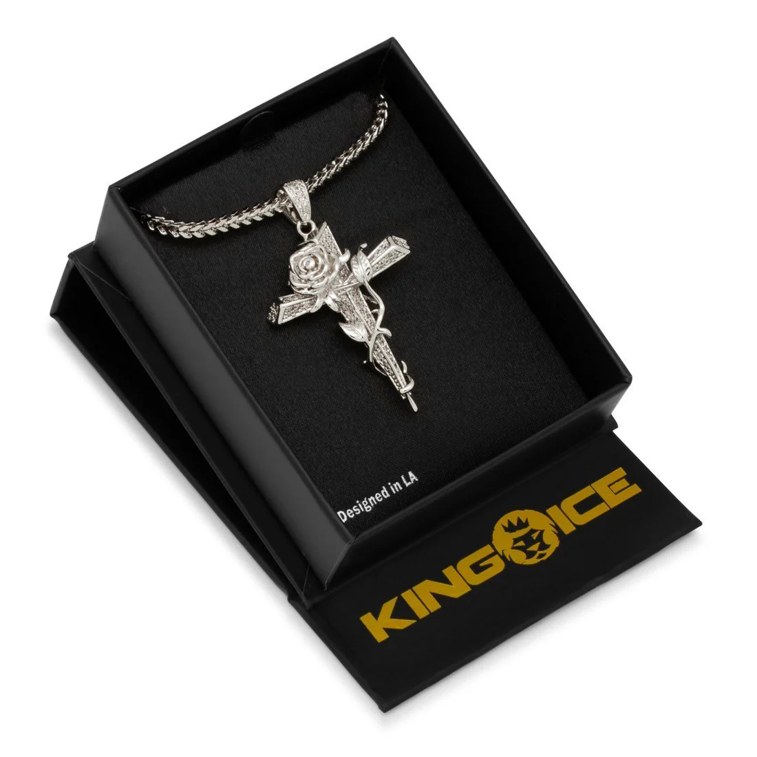 Rose Thorned Cross Necklace - Image 8