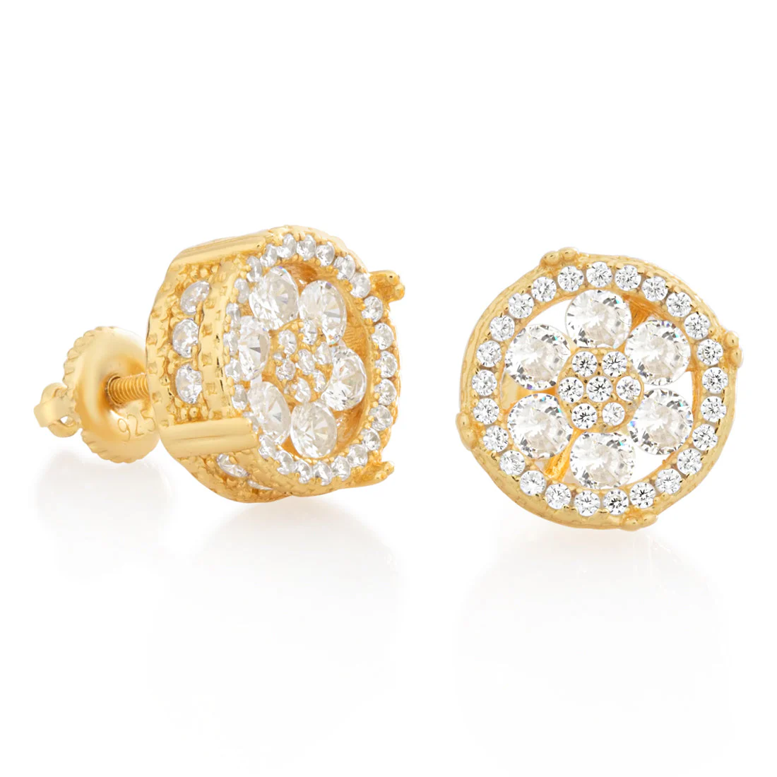 Round Cluster Stud Earrings